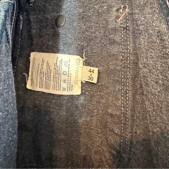 Dickies Overalls Adult 44x30 Blue Denim Bib Workwear Farmer Carpenter Jean EUC - Picture 4 of 7